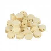 Set of 25 hexagonal natural wood beads 10x5 mm x1|raw }}