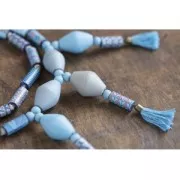 Set of 25 hexagonal natural wood beads 10x5 mm x1