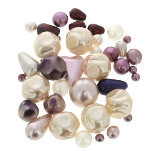 Czech glass beads assortment pearly rose x50g