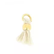 Cotton Pompon 7 mm Cream - Fine Gold Plated x1