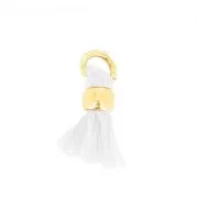 Cotton Pompon 7 mm white - Fine Gold Plated x1