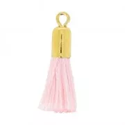 Cotton pompon for DIY creations 17 mm - Rose - Fine gold plated x1