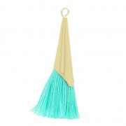 Cotton tassel 33 mm turquoise with a Gold tone cup HQ x1|raw }}