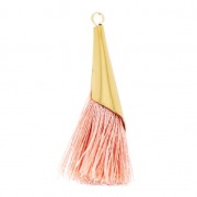 Cotton tassel 33 mm pink with a Gold tone cup HQ x1|raw }}