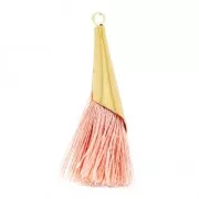 Cotton tassel 33 mm pink with a Gold tone cup HQ x1