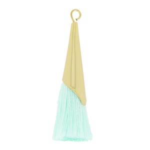 Cotton tassel 33 mm Mint with a Gold tone cup HQ x1