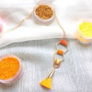 Cotton tassel 33 mm Dark Grey with a Gold tone cup HQ x1