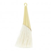 Cotton tassel 33 mm Cream with a Gold tone cup HQ x1