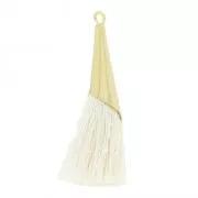 Cotton tassel 33 mm Cream with a Gold tone cup HQ x1