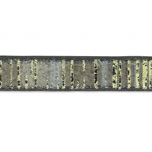 Synthetic fantasy ribbon 5 mm dark stripes with gold highlights x1.2m