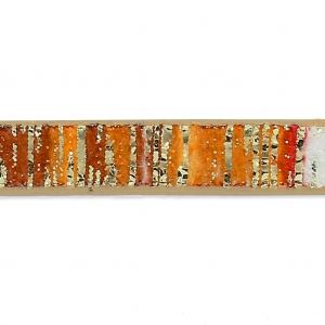 Synthetic fantasy ribbon 5 mm orange stripes with gold highlights x1.2m