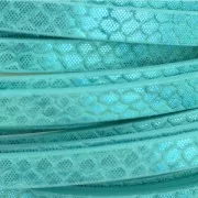 5mm Turquoise Metallic Reptile Effect Synthetic Ribbon x1.2m