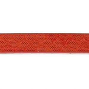 Fancy synthetic ribbon 5 mm reptile effect Red Coral Metallic x1.2m