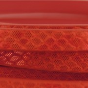 Fancy ribbon imitation leather 5 mm reptile effect Metallized Red Coral x1.2m