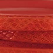 Fancy synthetic ribbon 5 mm reptile effect Red Coral Metallic x1.2m