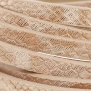 Fancy synthetic ribbon 5 mm reptile effect Sand Metallic x1.2m