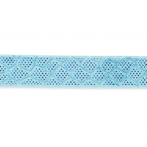 Fancy synthetic ribbon 5 mm reptile effect Blue Metallic x1.2m