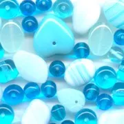 Czech glass beads assortment Aquamarine x50g