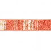 Fancy synthetic ribbon 5 mm reptile effect Salmon Metallic x1.2m