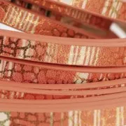 Fancy synthetic ribbon 5 mm reptile effect Salmon Metallic x1.2m