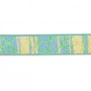 Fancy synthetic tape 5 mm reptile effect Teal Metallic x1.2m