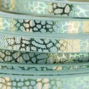 Fancy synthetic tape 5 mm reptile effect Teal Metallic x1.2m