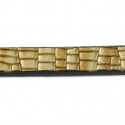 Fancy ribbon imitation leather 5 mm reptile effect Metallized Gold Tone x1.2m