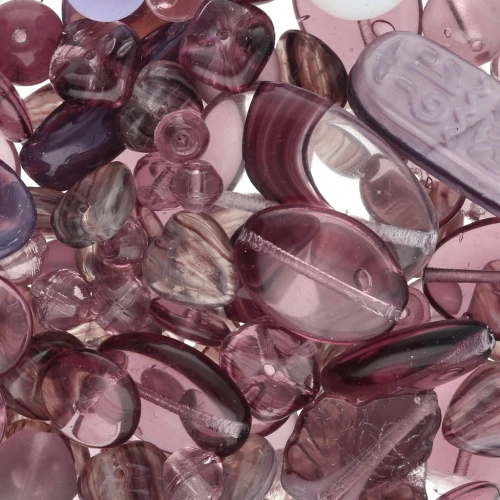 Czech glass beads assortment purple x50g