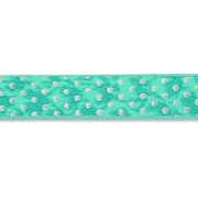 Fancy ribbon imitation leather 5 mm reptile effect Metallized Mint Dots x1.2m
