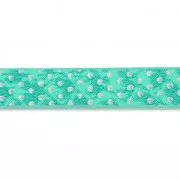 Fancy synthetic ribbon 5mm reptile effect Mint Pois Métallisé x1.2m