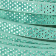 Fancy synthetic ribbon 5mm reptile effect Mint Pois Métallisé x1.2m