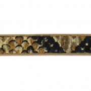 Fancy synthetic ribbon 5 mm reptile effect Brown x1.2m