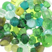 Czech glass beads assortment green x50g|raw }}