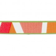 Fancy synthetic ribbon 5 mm geometric patterns multicolor x1.2m|raw }}