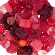 Czech glass beads assortment red x50g