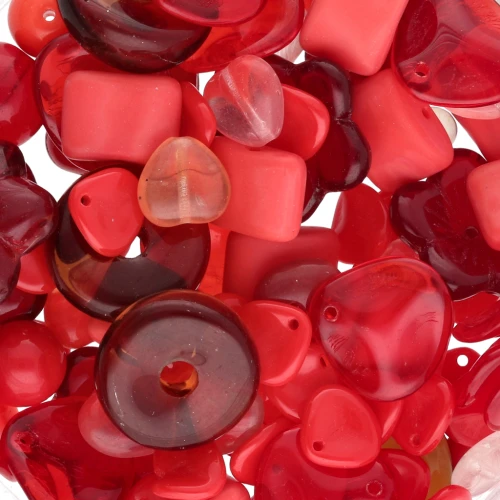 Czech glass beads assortment red x50g