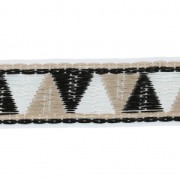 Fancy ribbon triangle decoration 20 mm Beige/White/Black x30cm
