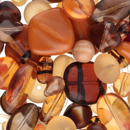 Czech glass beads assortment topaz x50g