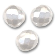 Fire Polished faceted round beads 8mm White Pearl  x20|raw }}