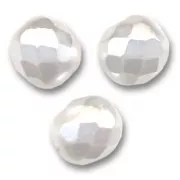 Fire Polished faceted round beads 8mm White Pearl  x20