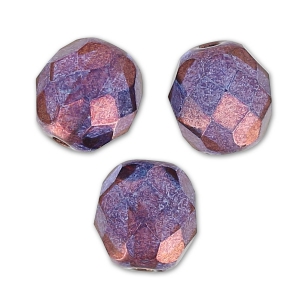 Fire Polished faceted round beads 8mm Lumi Amethyst x20