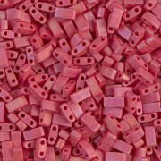 Miyuki Half Tila Beads 5x2.3x1.9 mm HTL-408FR - Opaque Red AB Mat x10g