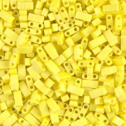 Miyuki Half Tila Beads 5x2.3x1.9 mm HTL-404FR - Op Yellow AB Mat x10g|raw }}