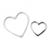 Metal spacers It's Magic Made by Me 18 et 11 mm Heart Silver Tone x2