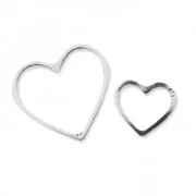 Metal spacers It's Magic Made by Me 18 et 11 mm Heart Silver Tone x2