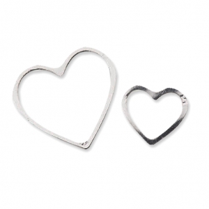 Metal spacers It's Magic Made by Me 18 et 11 mm Heart Silver Tone x2