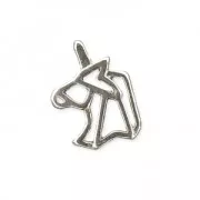 Metal spacer origami It's Magic Made by Me 16 mm Unicorn Silver Tone