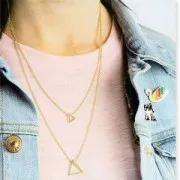 Choker double length Magical Summer 55 et 45 cm Gold Tone