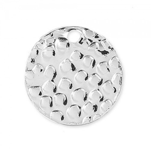 Round Hammered Sequin 10 mm Sterling Silver 925 x1