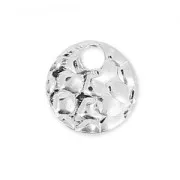 Round Hammered Sequin 6 mm Sterling Silver 925 x1